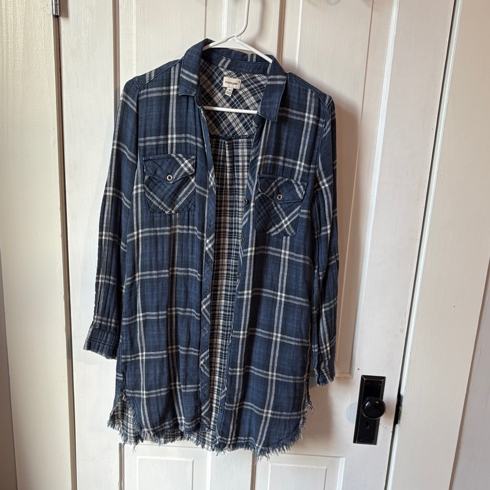 Sneak Peek Blue and Cream‎ Checkered Shirt
